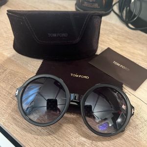 Tom Ford - Round Black Juliet Sunglasses